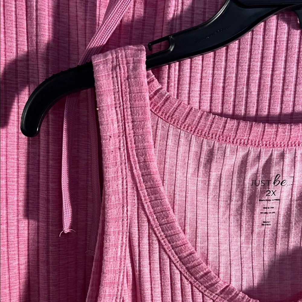 Pink Ribbed Women's Pajama Set - Picture 3 of 13